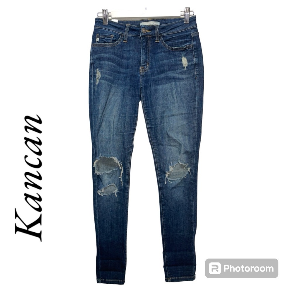 KanCan Estilo Skinny Distressed Medium Wash Women's Denim Jeans Size 24